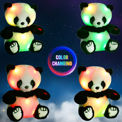 Plush Toy Light-Up Panda in 7-Inch or 10-Inch Sizes with Colorful LED Glow Points for Display