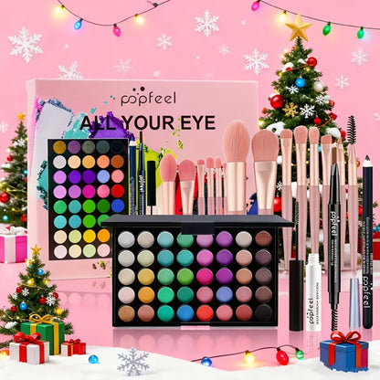 Full Face Makeup Kit All-in-One Complete Beauty Set with Foundation Blush Eyeshadow Palette Mascara & Brush