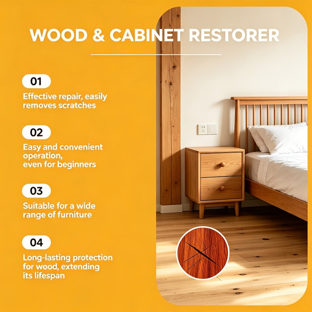 Wood Scratch Wax – Hardwood Floor & Furniture Restorer Polish for Cabinets, Doors, Tables – Fix Scratches