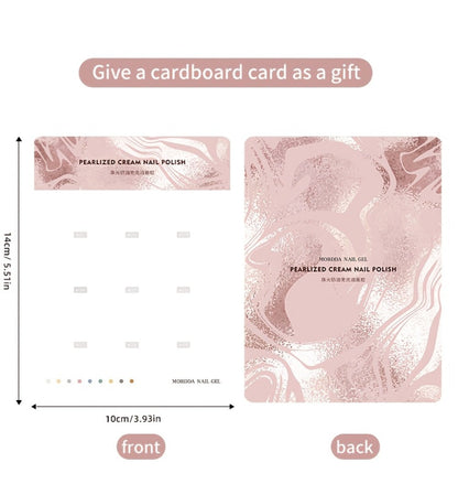 Pearlescent Nail Gel 9-Grid Shell Shimmer Mother of Pearl Cream Oil Painting Gel Polish Set – Multicolor Glitter Iridescent Spiral Design