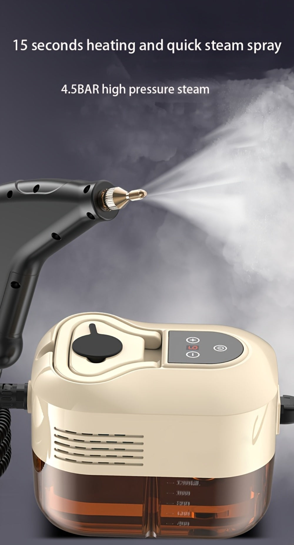 High Temperature Steam Cleaner Handheld Carpet Cleaner High Pressure for Kitchen Grease Sofa Air Conditioner Washing Machine Tile Grout Easy