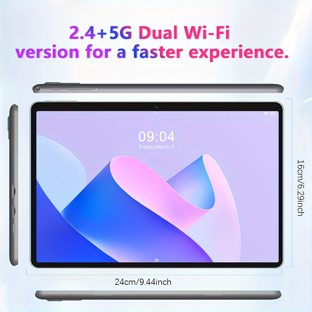 CRELANDER 10.1 Inch Android 15 Tablet 2-in-1 with Wireless Keyboard, Mouse, Case & Stylus, 128GB ROM 12GB RAM 1TB Expandable