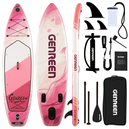 11ft SUP Board Inflatable Stand Up Paddle Board – Non-Slip Deck, Wide Stance, Heavy-Duty for Adults Beginners Experts