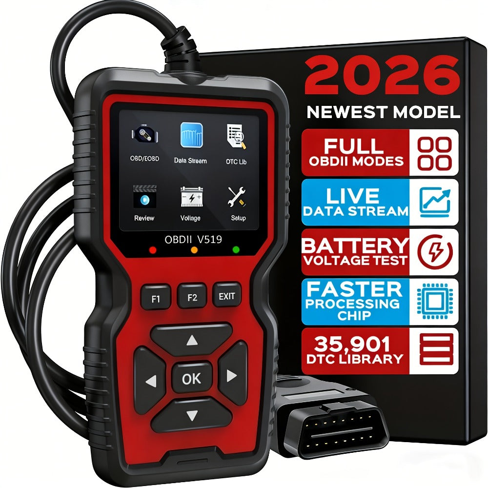 OBD2 Scanner Tool V519 – Professional Code Reader for Check Engine Light, Live Data & Diagnostic Trouble Codes | Works on All 1996+ Cars