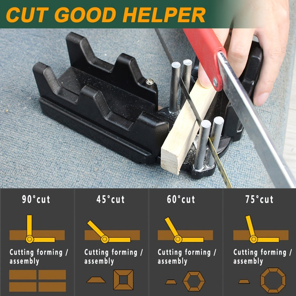 Miter Angle Finder 2-in-1 Measuring & Cutting Tool Manual Precision Protractor Portable Miter Saw Guide for Woodworking Home Improvement No