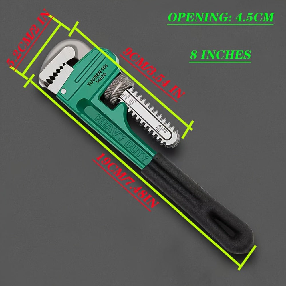 Pipe Wrench Professional Heavy Duty – 8", 12" & 18" CR-V Alloy Steel Plumbing Wrench, Non-Slip Ergonomic Handle, 1500 lbs Torque