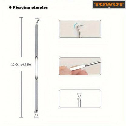 Blackhead Remover Tool Kit 11PCS Stainless Steel Pimple Popper Extractor - Professional for Bath Time, Home Spa and Personal Care