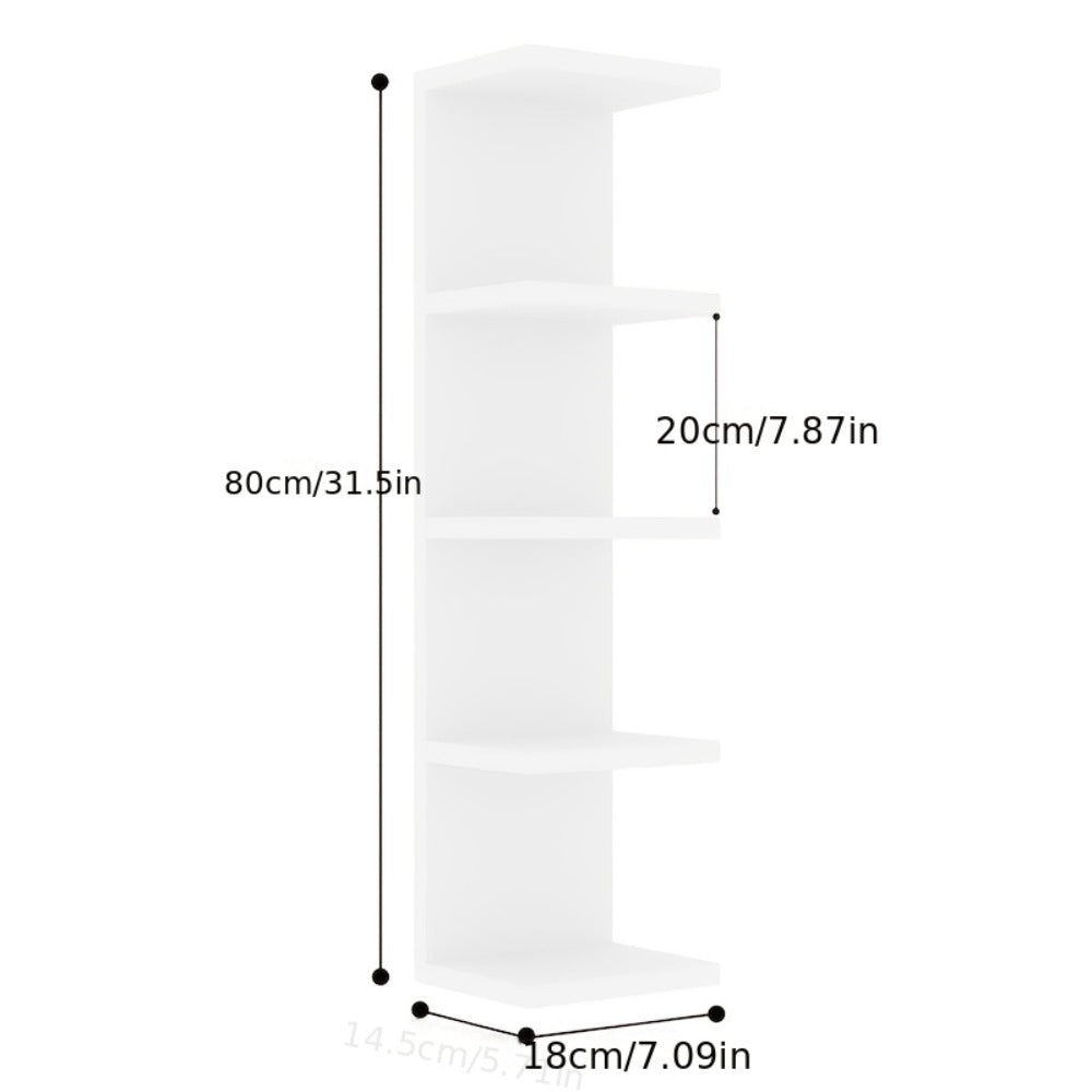 5-Tier Floating Wall Shelf Wall-Mounted Storage Rack 31.5" - Space Saving Display Shelves for Entryways, Bedrooms and Living Spaces