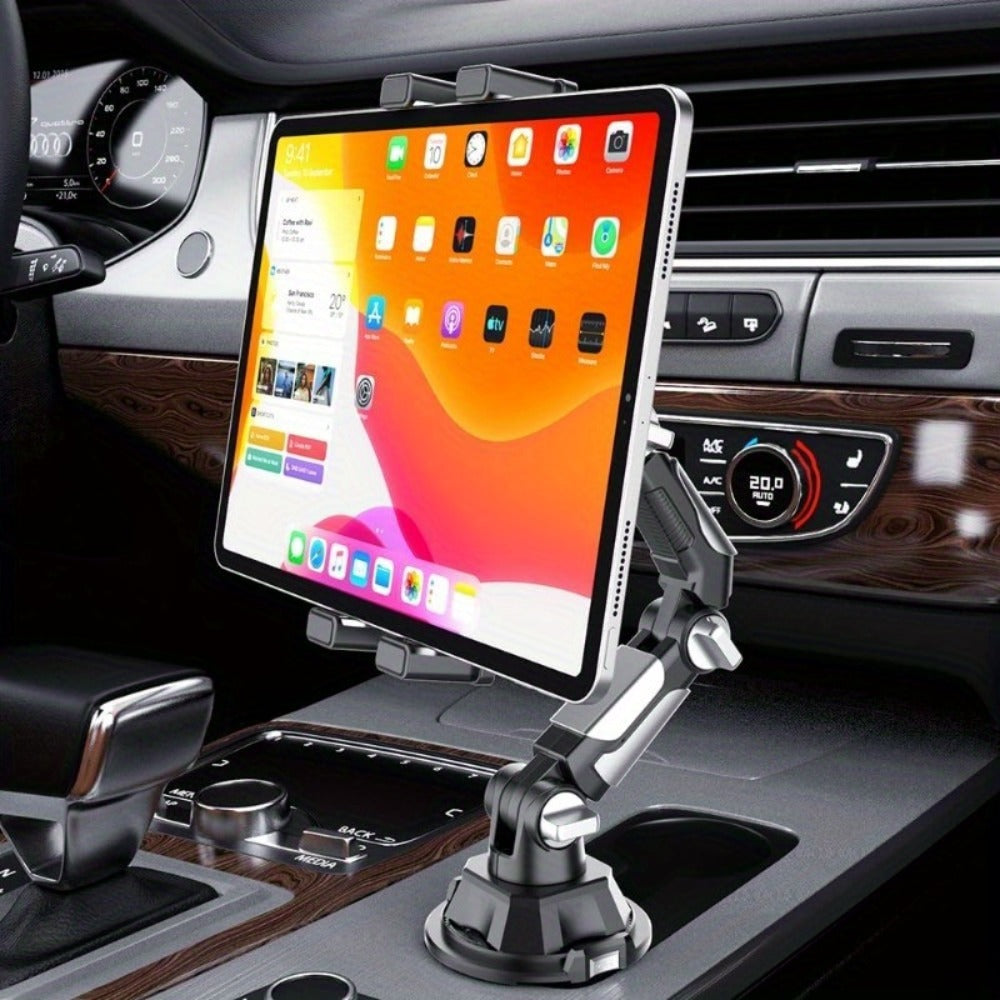 Robotic Arm Car Cup Holder Tablet Stand, 360° Rotation Universal iPad Phone Mount, Adjustable Cradle for 4.7-13" Devices