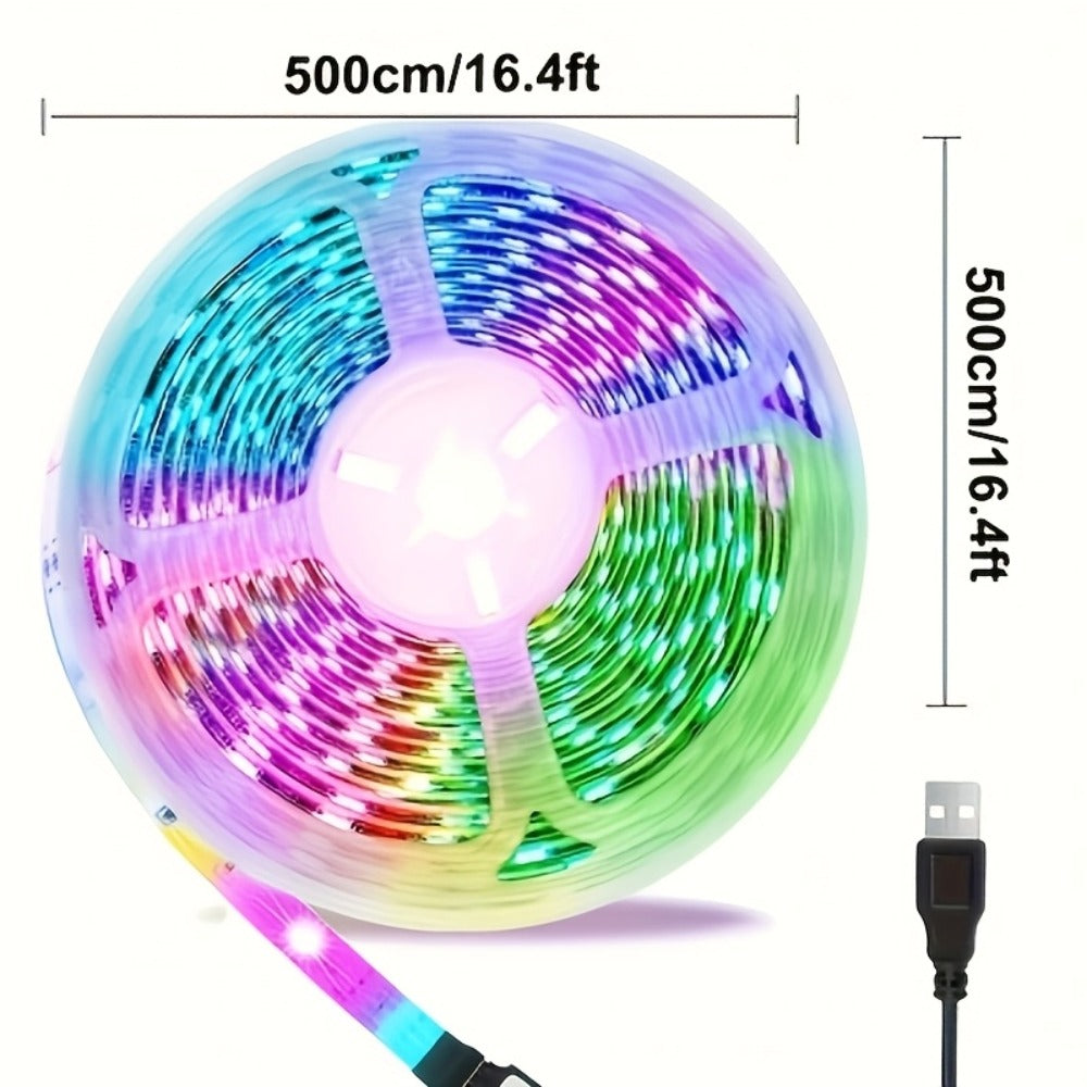 RGB LED Strip Lights 32.8ft Bluetooth Music Sync – 5050 Color Changing Tape Light, 44-Key IR Remote