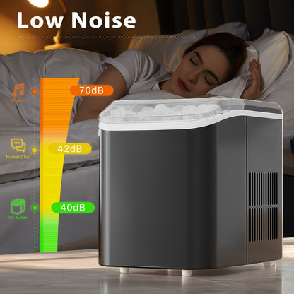 Countertop Bullet Ice Maker with 26.5 lb Daily Label, 9 Cubes per 6 Minutes, 1.5L Tank and Two Colors