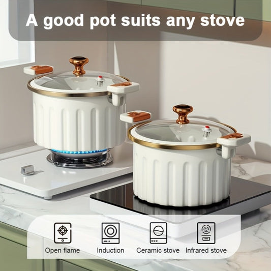 Enamel Cooking Pot Large, Nonstick Double-Handle Stew Pot for Stewing, Boiling & Baking for Entryways, Bedrooms and Living Spaces