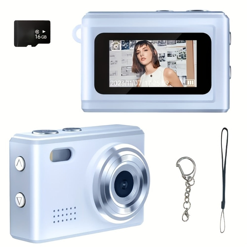 Keychain Mini Digital Camera 16X Zoom Autofocus & Shock-Proof, 2.8-Inch Screen Point-and-Shoot Cam for Travel & Vlog