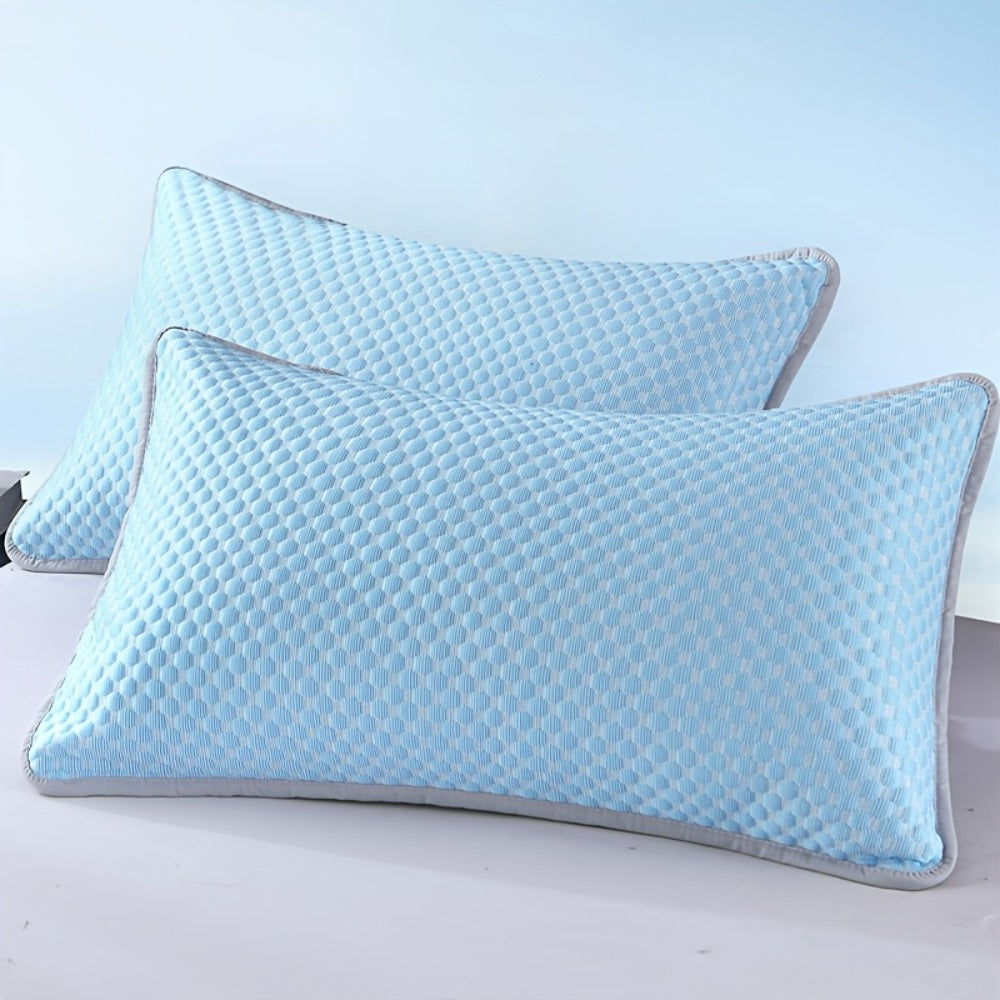 Cooling Pillow Cases 2-Pack 3D Ice Bean Texture, Polyester Pillowcases for Summer, Cool Sleep Bedroom Pillow Covers