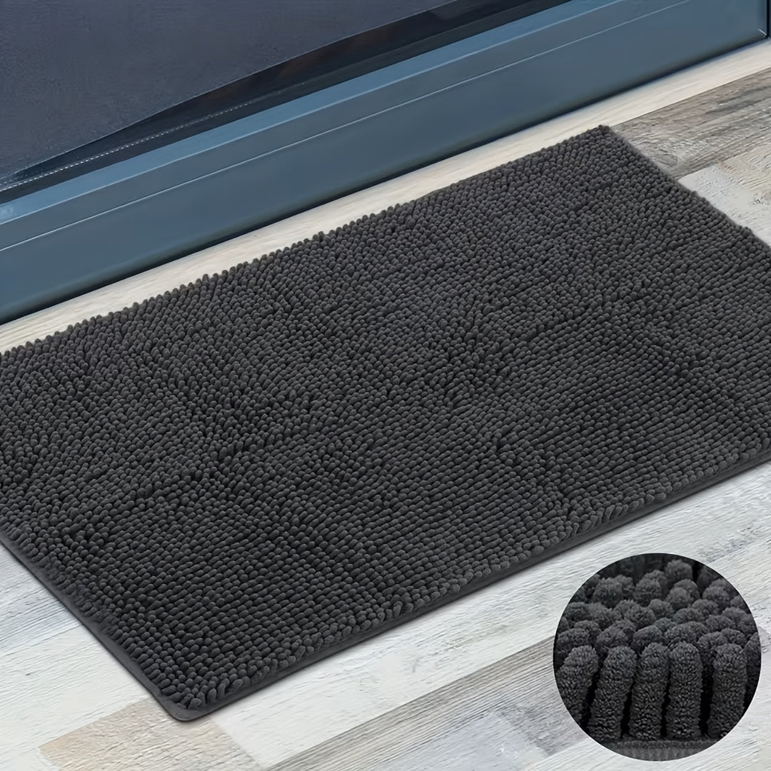Chenille Dog Door Mat Super Muddy Paws Pet Rug Gingham Entryway Mat Indoor Outdoor Multiple Sizes & Colors