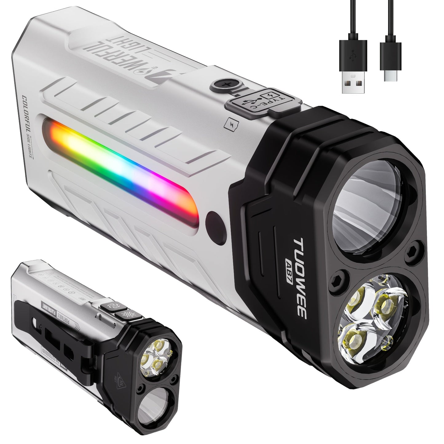 High Lumen Flashlight 5000 Lumen Ultra Bright, High- Battery Long Runtime USB Rechargeable