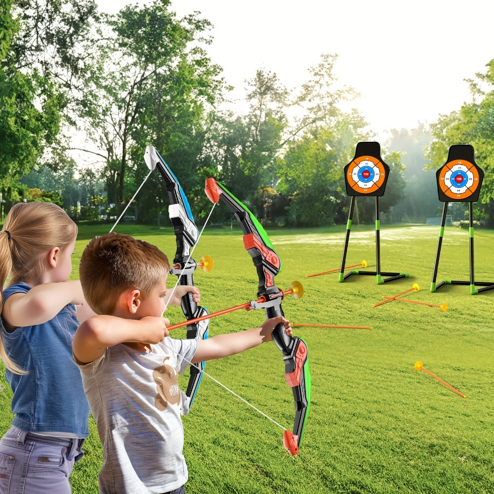 Kids Bow and Arrow Archery Set 10 Suction Cup Arrows Quiver Standing Target with the Listed Color, Size or Set Options for Everyday Use