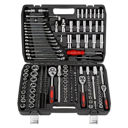 Impact Socket Set in 53, 54, 194 or 518-Piece Options with 3/8-Inch Drive, Metric and Imperial Sizes for Car Repair and DIY