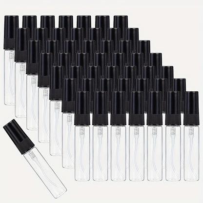 Mini Glass Spray Bottles 5ml 50 Pack Fine Mist Atomizer Refillable Black UV Glass Travel Perfume Bottles for Perfume Cologne Essential Oil