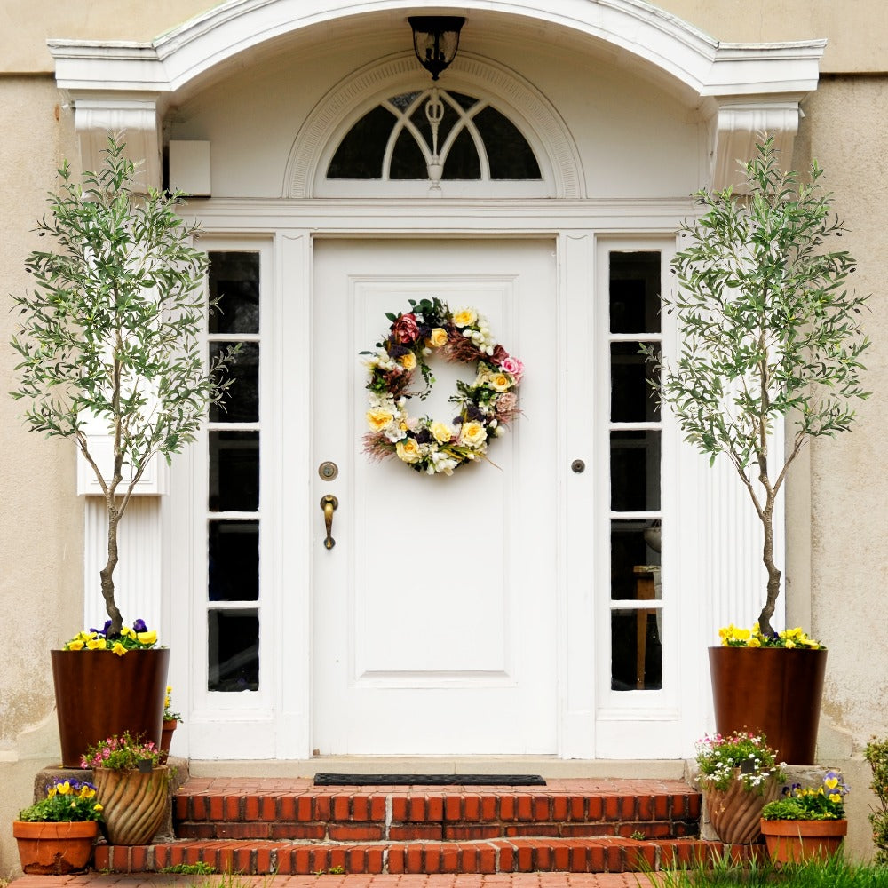 Artificial Olive Tree with Black or White Pot in 6 and 8 Foot Height Checkouts for Indoor Decor