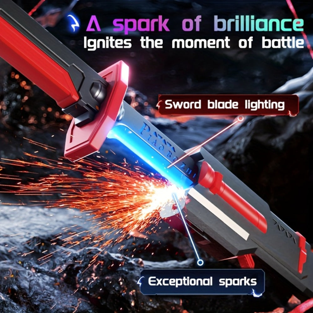 LED Katana Sword 31.5" Pro Cosplay Light Katana with Ejecting Spark, Water Mist, Multi-Color LED & Sound Effects