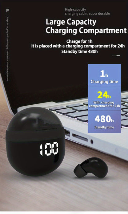 True Wireless Earbuds Ultra-Small In-Ear Design with No-Flash Charging Case and Khaki Finish