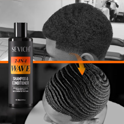360 Wave Shampoo & Pomade for Men 2-in-1 with Biotin & Glycerin, Deep Cleansing Conditioning Formula