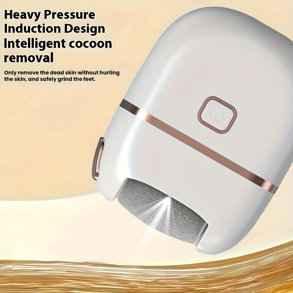 Callus Remover for Feet Electric Rechargeable Foot Grinder with 3 Grinding Heads & 2 Speed Settings – USB Portable Pedicure Tool for Cracked