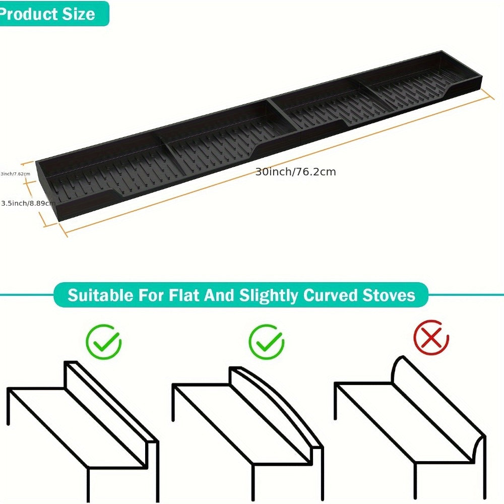 Silicone Stove Organizer Rack with Suction Cups, Heat-Resistant, Spice Holder for Kitchen Countertop