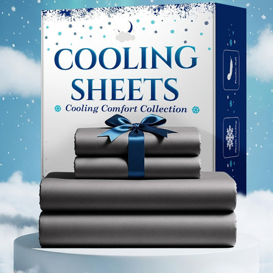 Bamboo Blend Cooling Bed Sheet Set 4pcs – Ultra Soft Breathable Kids Sheets, Deep Pocket Fitted Sheet 18"-24"