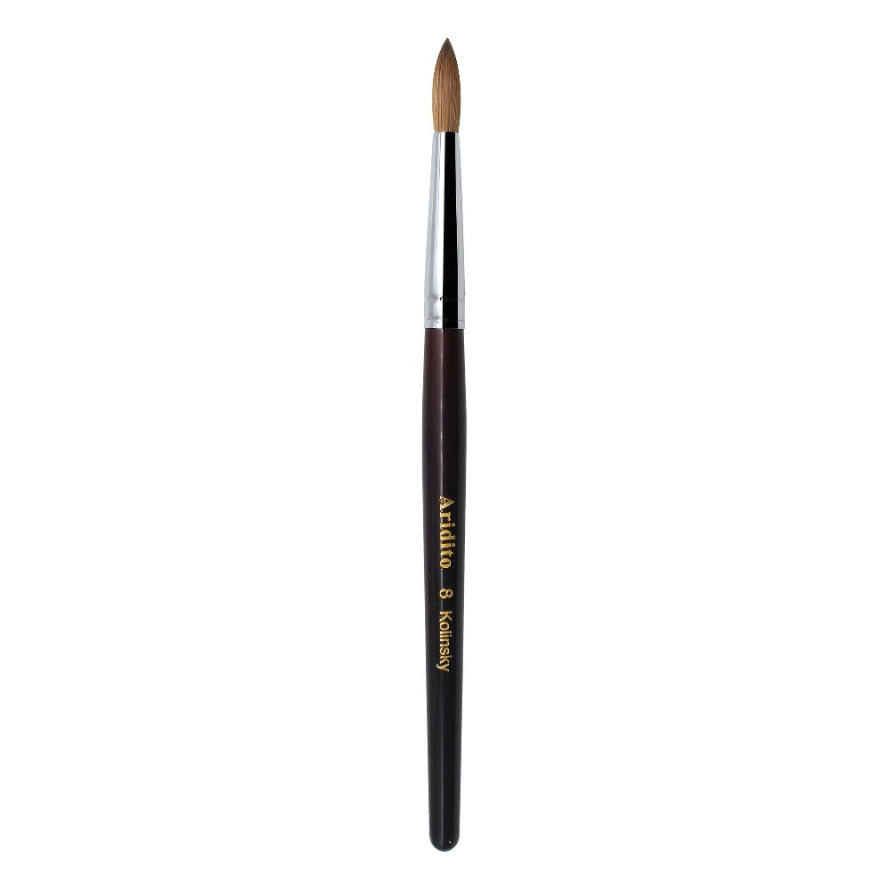 Kolinsky Acrylic Nail Brush Round Head Red Wine Wooden Handle – Professional Brush for Acrylic Extension Nail Art Sculpting & Manicure