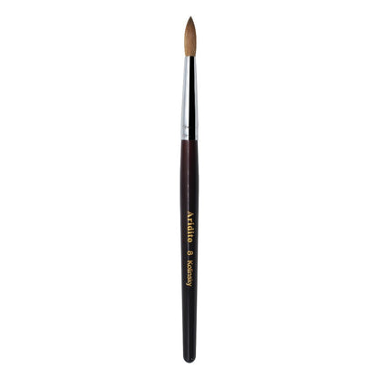 Kolinsky Acrylic Nail Brush Round Head Red Wine Wooden Handle – Professional Brush for Acrylic Extension Nail Art Sculpting & Manicure
