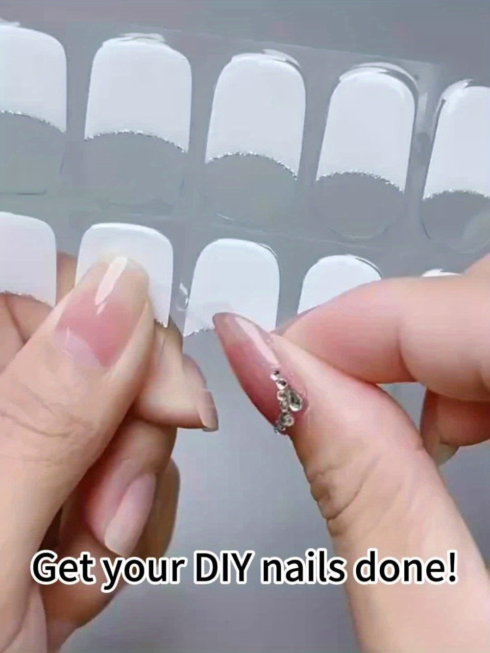 Gel Nail Art Kit Semi-Cured Nail Stickers 20 Designs with Portable UV Lamp Full Coverage Soft Gel Nail Patches Nude Nail Wraps for Women