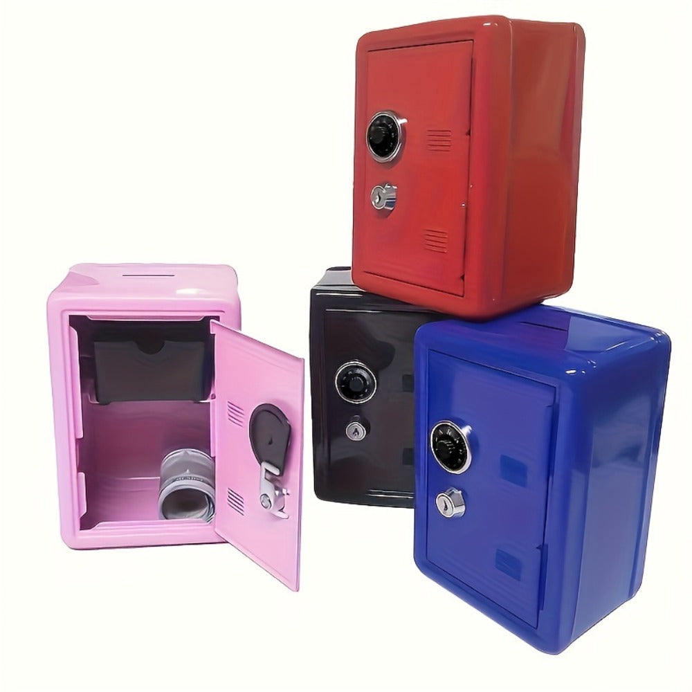 Password Lock Cash and Coin Storage Box with Key Lock Portable Money Box for Saving Cash Coins Notebooks Passports Valuables Home Office