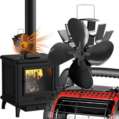 Wood Stove Fan 8-Blade Dual Motor Fireplace Fan Heat Powered for Wood Log Burner Stove for Entryways, Bedrooms and Living Spaces
