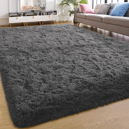 Rectangular Shaggy Area Rug with Nine Color Labels and 3 x 5-Foot to 8 x 10-Foot Size Options