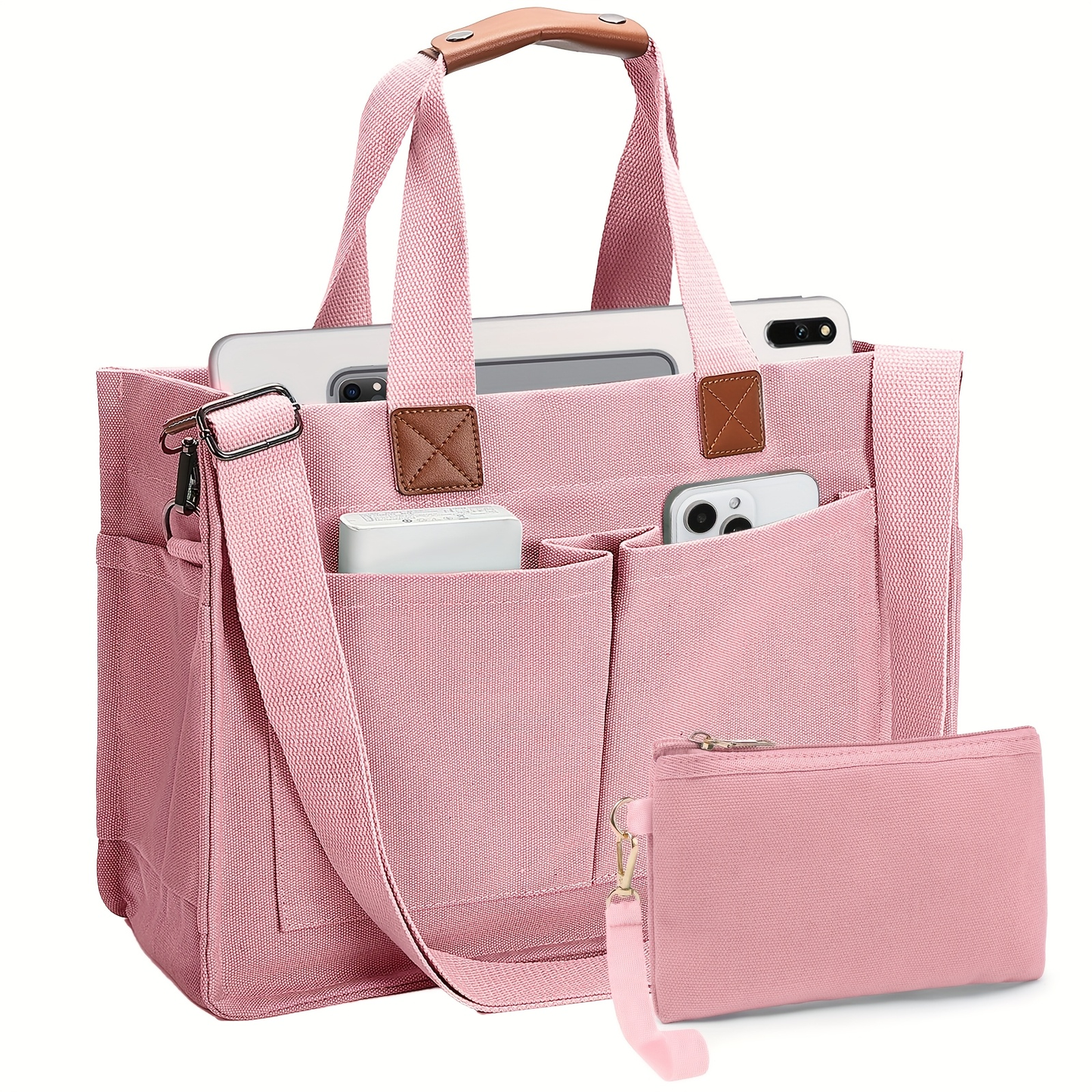 Large Utility Tote Bag for Women with Multiple Pockets, Adjustable Strap and Small or Large Sizes