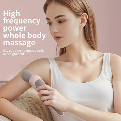 Portable Handheld Massage Stick, USB Rechargeable Wand Massager with 5 Adjustable Speed Levels, Relieves Neck