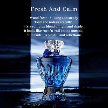 Eau de Parfum for Men 75ml in Sculpted Blue Bottle with Woody-Aromatic Source Family for Daily Wear