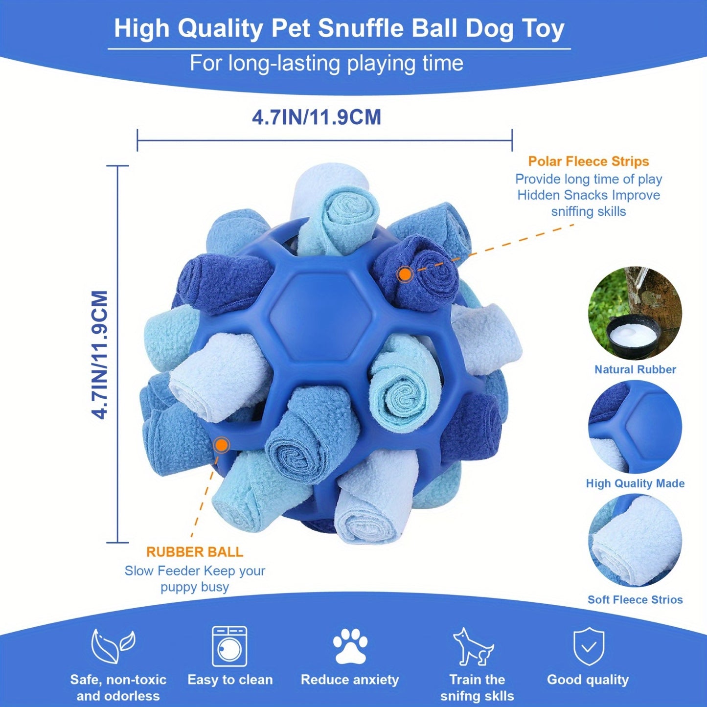 Snuffle Ball Dog Toy – Interactive Foraging Treat Dispenser & Slow Feeder Puzzle Toy for Small Medium Large Dogs