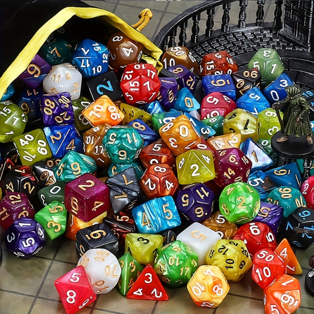 DND Polyhedral Dice Set 25 Sets 175pcs, Double Color D4 D6 D8 D10 D12 D20 for Dungeons & Dragons RPG MTG Tabletop Games
