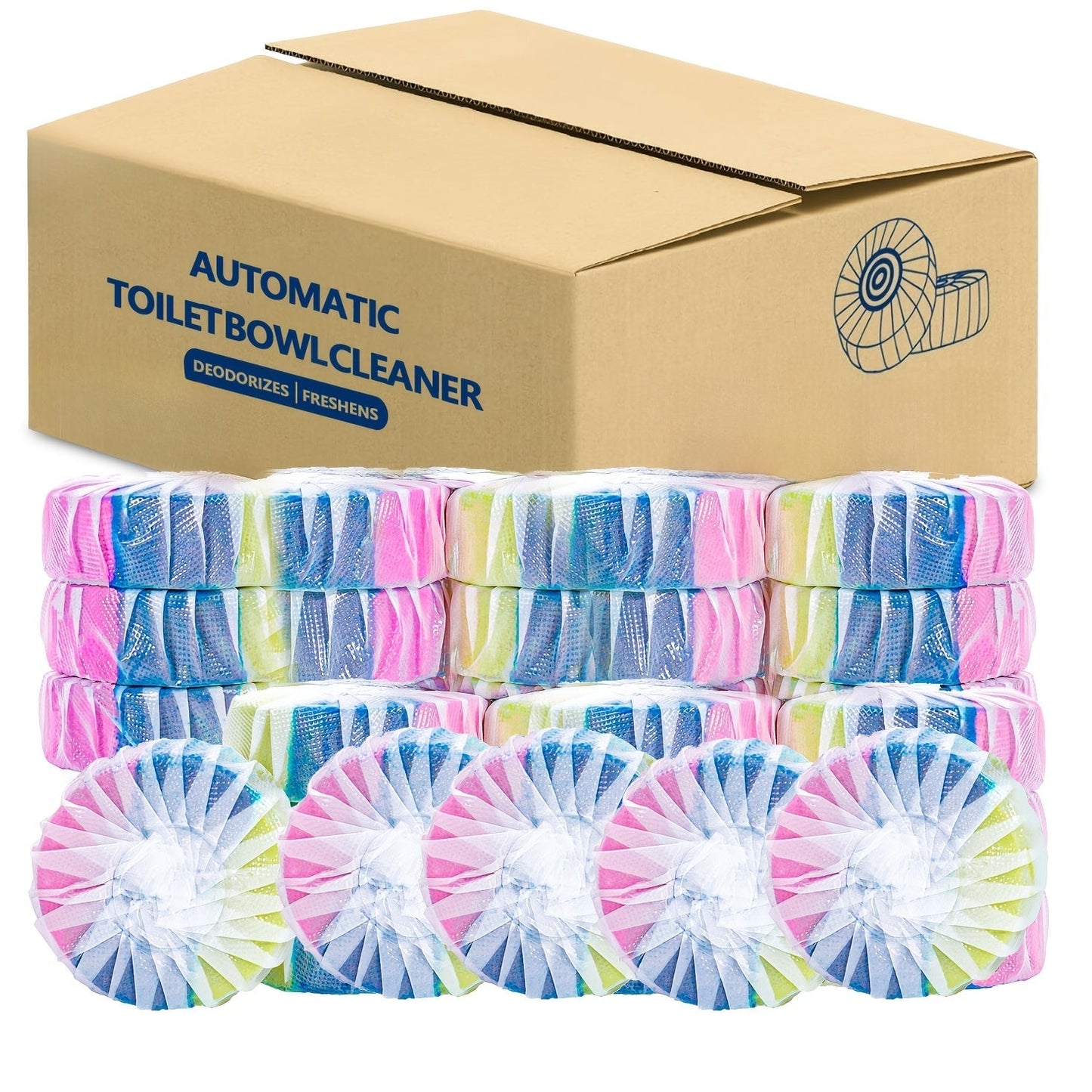 Mesh-Wrapped Toilet Bowl Cleaner Tablets in Blue, Pink or Three-Color 20- and 40-Pack Checkout Options