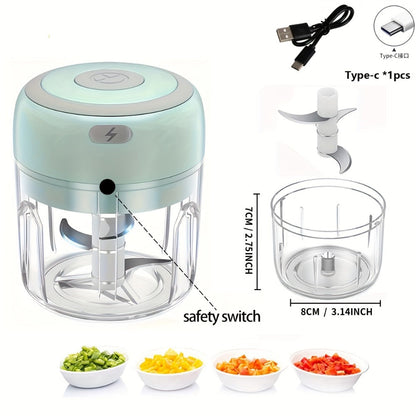 Mini Electric Garlic Chopper USB Rechargeable - Electric Food Chopper & Masher, Portable Garlic Crusher for Meat