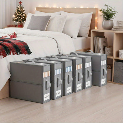 Sheet Organizers and Storage Foldable Closet Organizer Boxes for Bedding, Blankets & Clothes – Bedroom Wardrobe Under Bed Storage