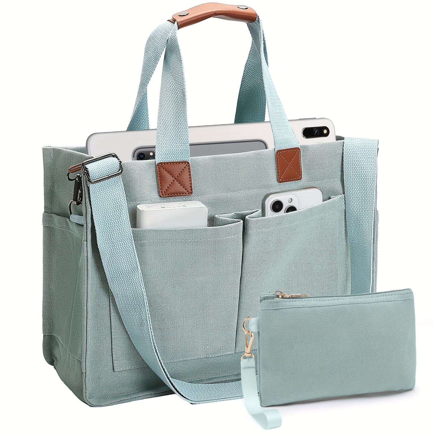 Large Utility Tote Bag for Women with Multiple Pockets, Adjustable Strap and Small or Large Sizes