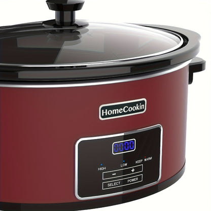Digital Slow Cooker 6 & 7 Quart Programmable with Non-stick Ceramic Bowl, Countdown Timer & Keep