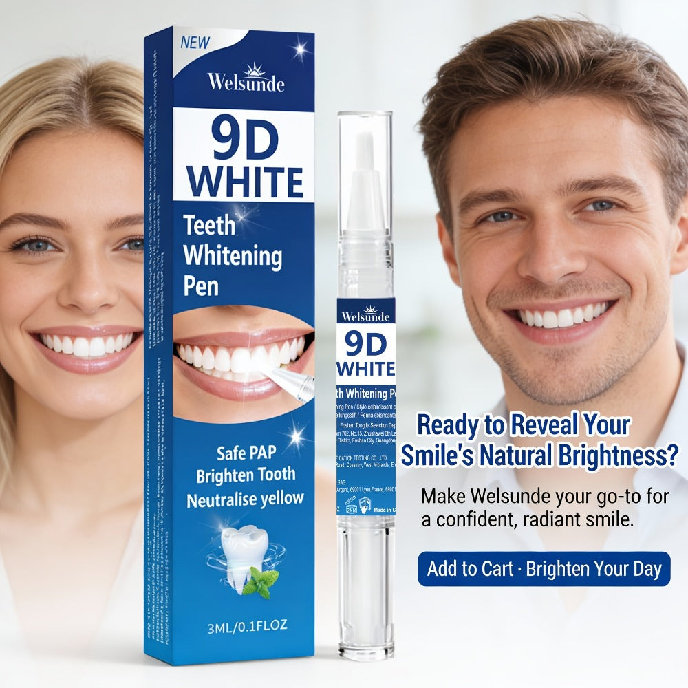 Teeth Whitening Pen 2pcs 9D Powerful Whitening Neutralize Yellow Stains Brighten Teeth Gum Care for an Everyday Personal Care Routine