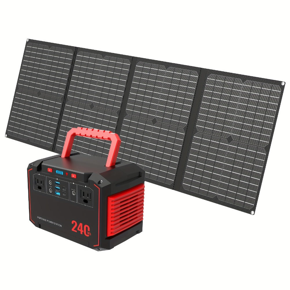 Portable Solar Generator Power Station 350W – 88.8Wh / 111Wh / 240Wh LiFePO4 Battery with AC DC USB Ports for Camping, RV