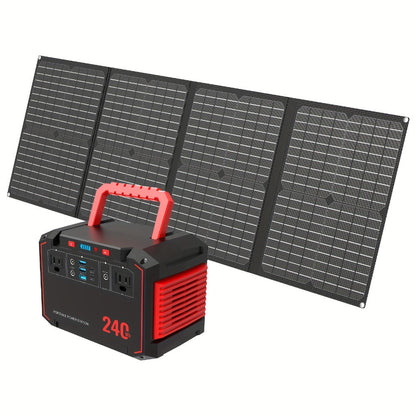 Portable Solar Generator Power Station 350W – 88.8Wh / 111Wh / 240Wh LiFePO4 Battery with AC DC USB Ports for Camping, RV