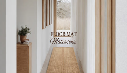 Braided Woven Indoor Rug with 2 x 3-Foot to 6 x 9-Foot Sizes and One Two-Piece Gray Mat Set